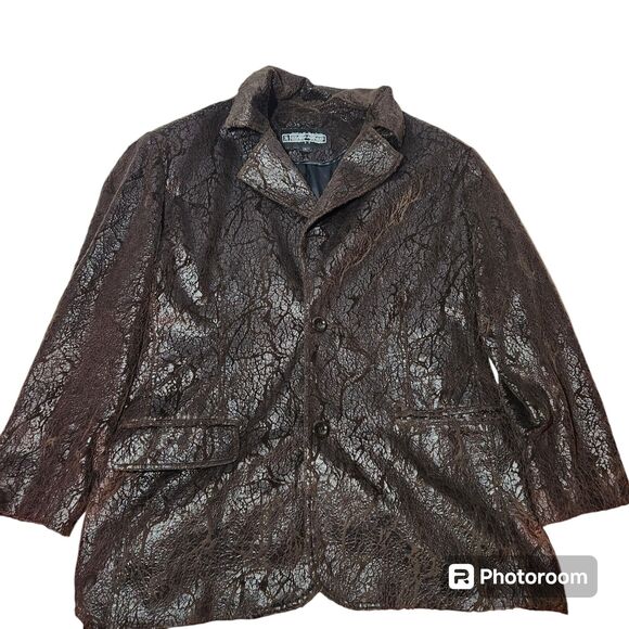 Stacy Adams Brown Textured Men's Jacket - Picture 3 of 8